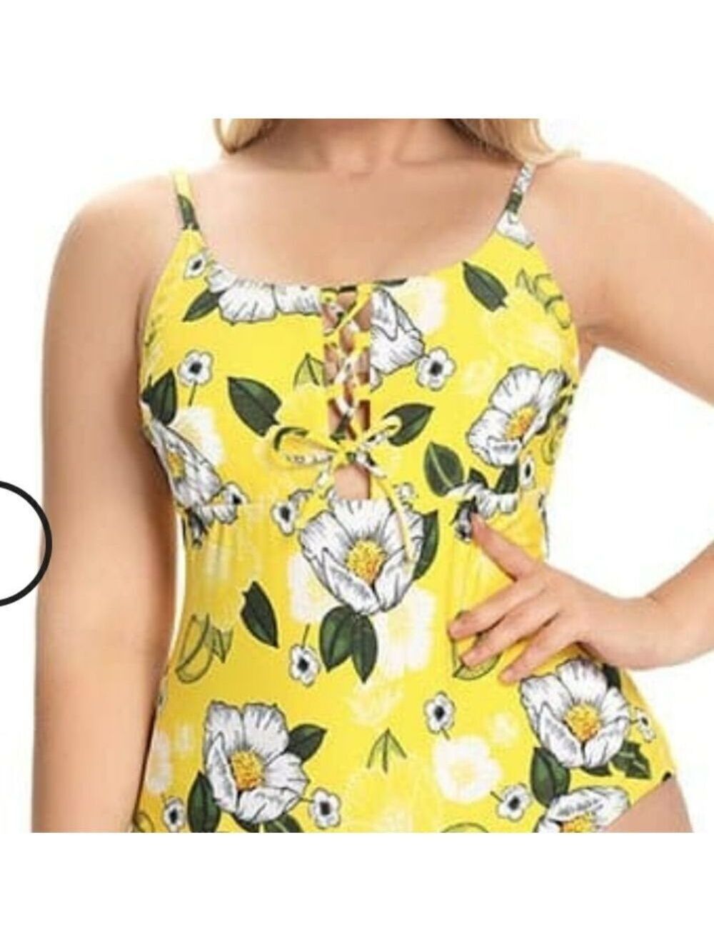 NWT SHEKINI Bathing Suit Lace Up One Piece Size S or 0X
